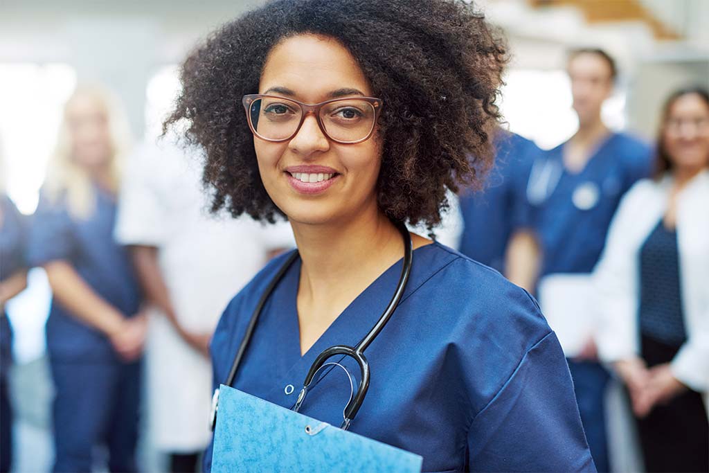 Medical professionals posing for a picture